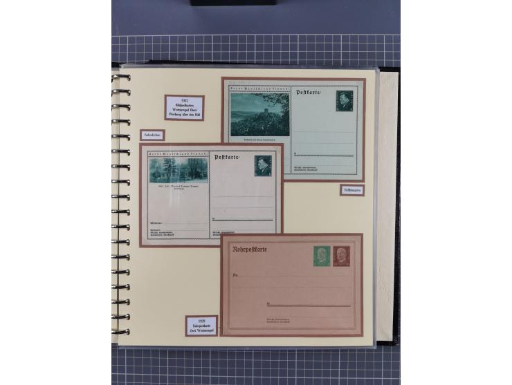 1924/45, umfangreiche ungebrauchte und gebrauchte Ganzsachen-Sammlung mit gezähnten Karten, Besonderheiten usw., dabei u.a. g