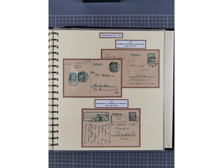 1924/45, umfangreiche ungebrauchte und gebrauchte Ganzsachen-Sammlung mit gezähnten Karten, Besonderheiten usw., dabei u.a. g