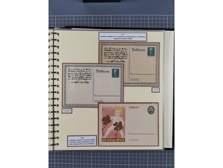 1924/45, umfangreiche ungebrauchte und gebrauchte Ganzsachen-Sammlung mit gezähnten Karten, Besonderheiten usw., dabei u.a. g