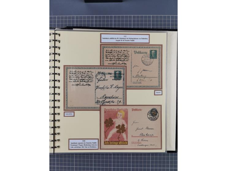 1924/45, umfangreiche ungebrauchte und gebrauchte Ganzsachen-Sammlung mit gezähnten Karten, Besonderheiten usw., dabei u.a. g