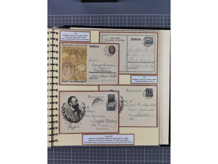 1924/45, umfangreiche ungebrauchte und gebrauchte Ganzsachen-Sammlung mit gezähnten Karten, Besonderheiten usw., dabei u.a. g