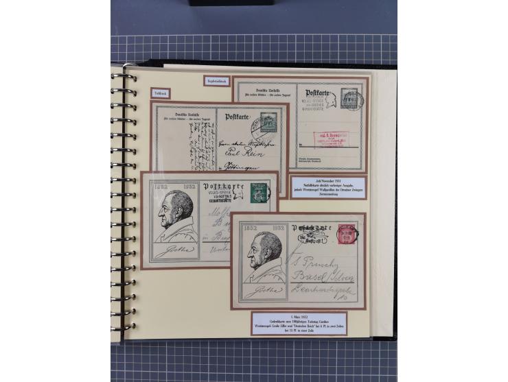 1924/45, umfangreiche ungebrauchte und gebrauchte Ganzsachen-Sammlung mit gezähnten Karten, Besonderheiten usw., dabei u.a. g