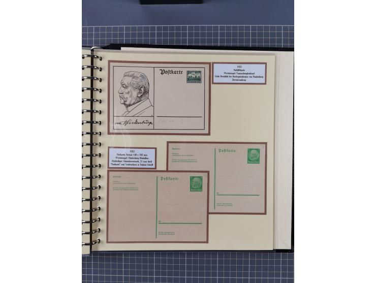 1924/45, umfangreiche ungebrauchte und gebrauchte Ganzsachen-Sammlung mit gezähnten Karten, Besonderheiten usw., dabei u.a. g