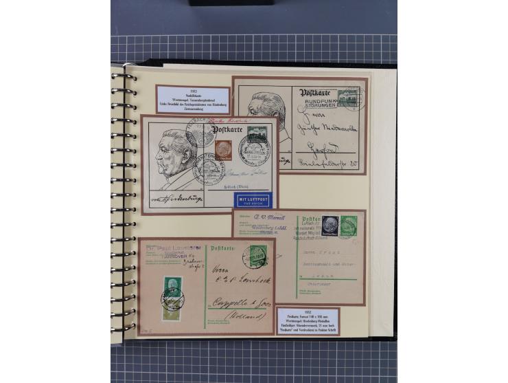 1924/45, umfangreiche ungebrauchte und gebrauchte Ganzsachen-Sammlung mit gezähnten Karten, Besonderheiten usw., dabei u.a. g