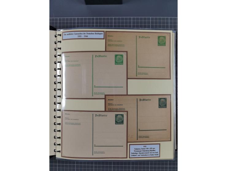 1924/45, umfangreiche ungebrauchte und gebrauchte Ganzsachen-Sammlung mit gezähnten Karten, Besonderheiten usw., dabei u.a. g