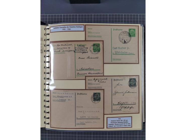 1924/45, umfangreiche ungebrauchte und gebrauchte Ganzsachen-Sammlung mit gezähnten Karten, Besonderheiten usw., dabei u.a. g