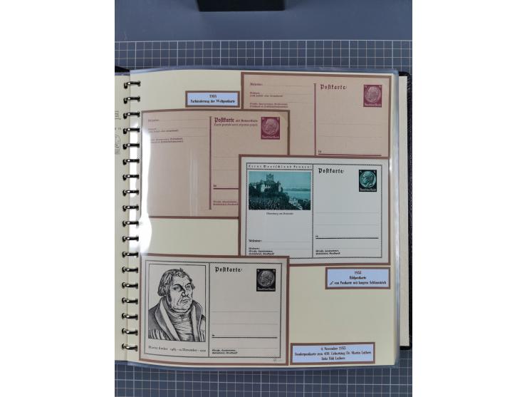 1924/45, umfangreiche ungebrauchte und gebrauchte Ganzsachen-Sammlung mit gezähnten Karten, Besonderheiten usw., dabei u.a. g