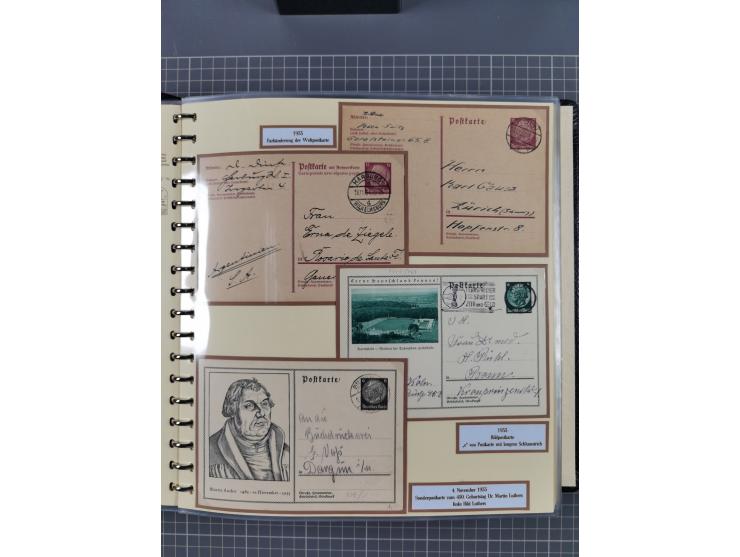 1924/45, umfangreiche ungebrauchte und gebrauchte Ganzsachen-Sammlung mit gezähnten Karten, Besonderheiten usw., dabei u.a. g