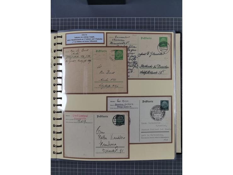 1924/45, umfangreiche ungebrauchte und gebrauchte Ganzsachen-Sammlung mit gezähnten Karten, Besonderheiten usw., dabei u.a. g