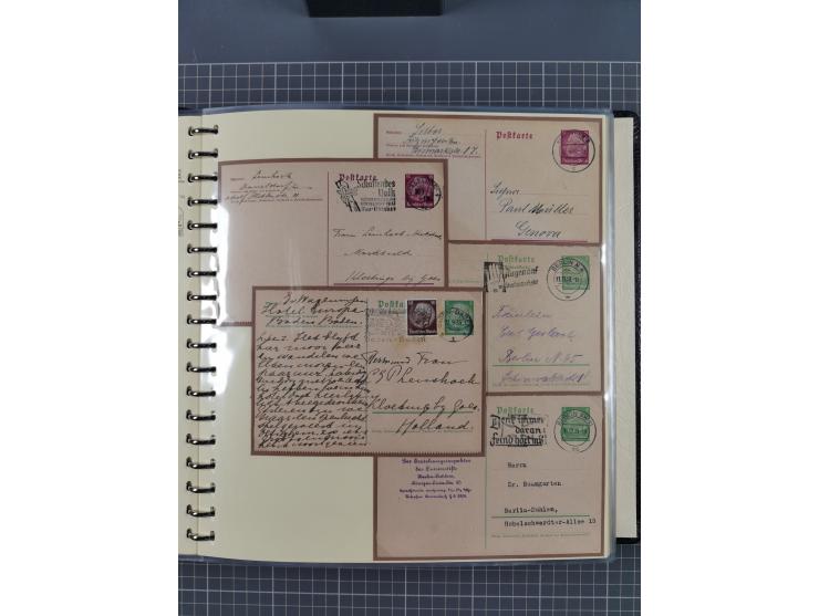 1924/45, umfangreiche ungebrauchte und gebrauchte Ganzsachen-Sammlung mit gezähnten Karten, Besonderheiten usw., dabei u.a. g