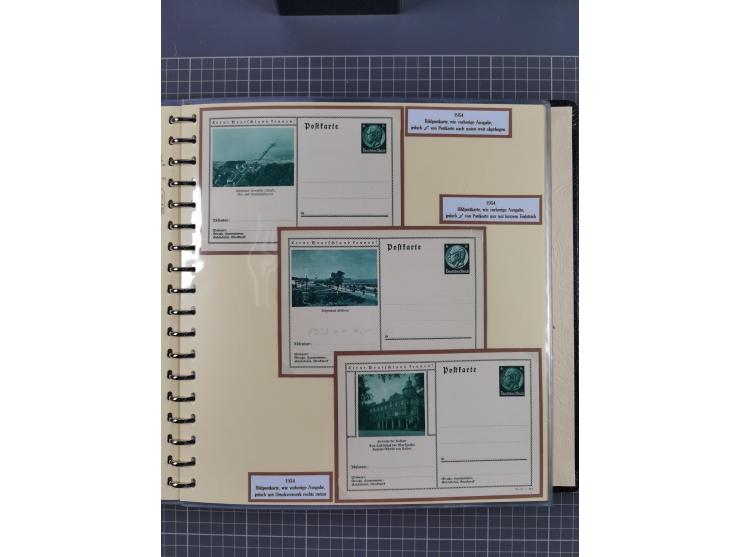 1924/45, umfangreiche ungebrauchte und gebrauchte Ganzsachen-Sammlung mit gezähnten Karten, Besonderheiten usw., dabei u.a. g