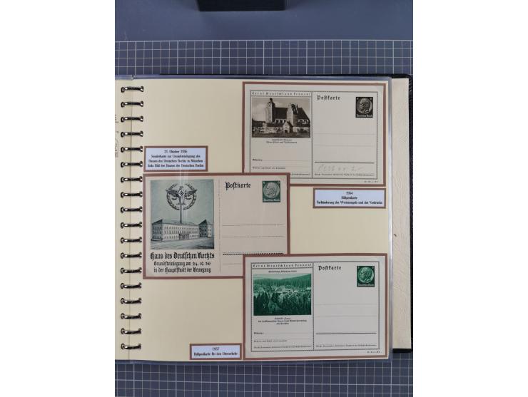 1924/45, umfangreiche ungebrauchte und gebrauchte Ganzsachen-Sammlung mit gezähnten Karten, Besonderheiten usw., dabei u.a. g