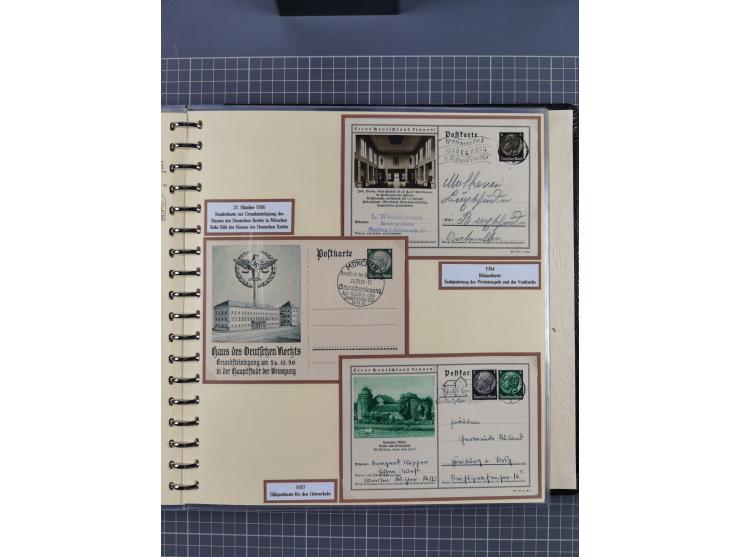 1924/45, umfangreiche ungebrauchte und gebrauchte Ganzsachen-Sammlung mit gezähnten Karten, Besonderheiten usw., dabei u.a. g