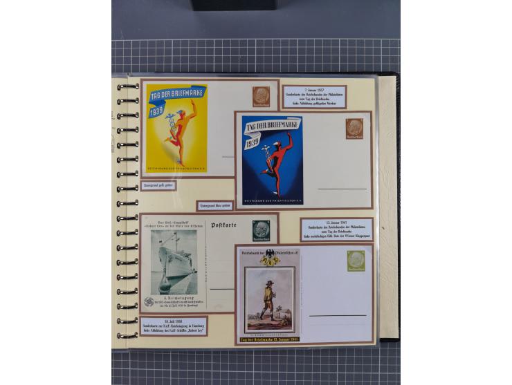 1924/45, umfangreiche ungebrauchte und gebrauchte Ganzsachen-Sammlung mit gezähnten Karten, Besonderheiten usw., dabei u.a. g