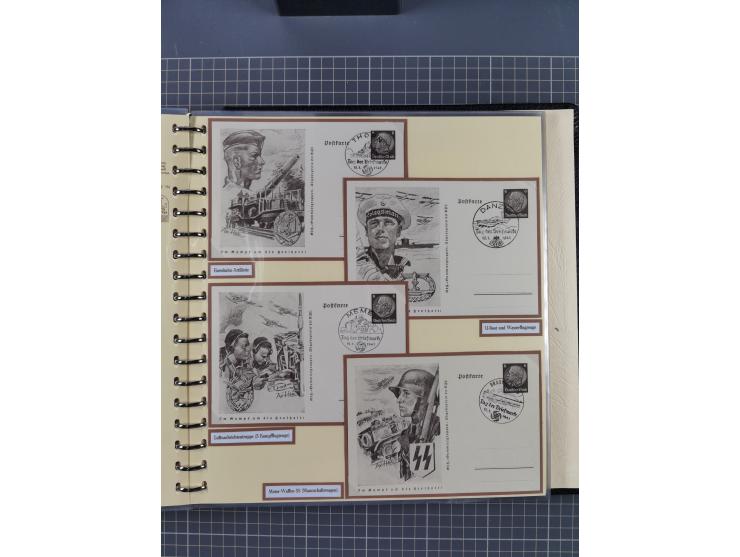 1924/45, umfangreiche ungebrauchte und gebrauchte Ganzsachen-Sammlung mit gezähnten Karten, Besonderheiten usw., dabei u.a. g