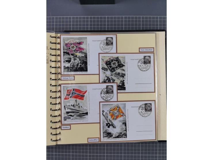 1924/45, umfangreiche ungebrauchte und gebrauchte Ganzsachen-Sammlung mit gezähnten Karten, Besonderheiten usw., dabei u.a. g