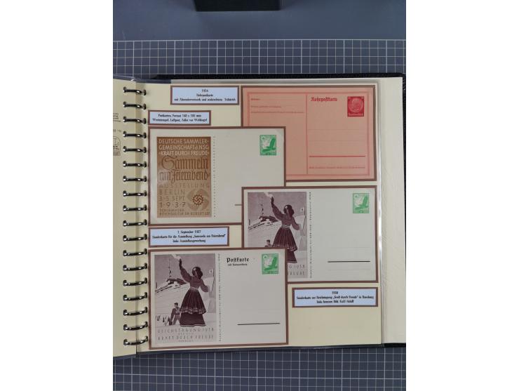 1924/45, umfangreiche ungebrauchte und gebrauchte Ganzsachen-Sammlung mit gezähnten Karten, Besonderheiten usw., dabei u.a. g