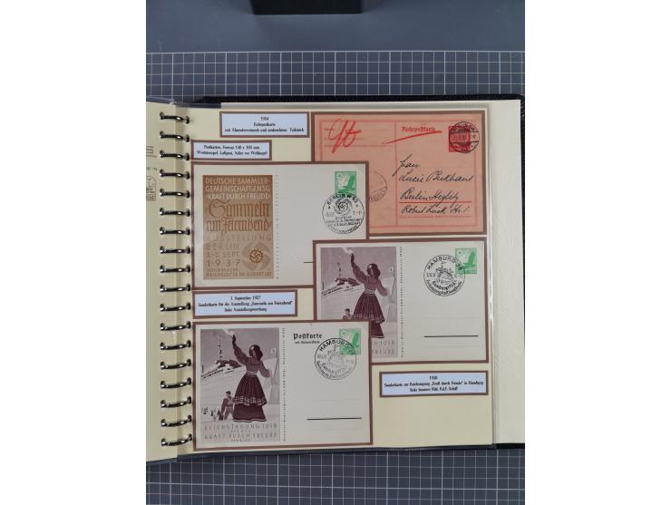 1924/45, umfangreiche ungebrauchte und gebrauchte Ganzsachen-Sammlung mit gezähnten Karten, Besonderheiten usw., dabei u.a. g