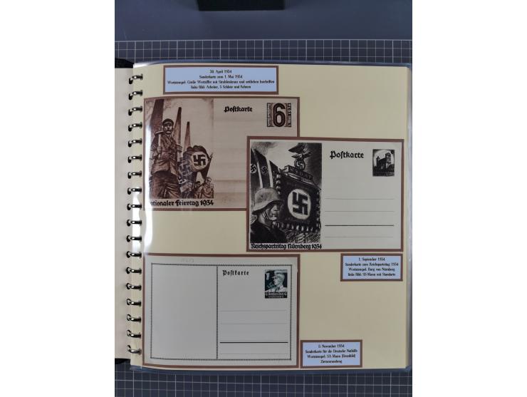 1924/45, umfangreiche ungebrauchte und gebrauchte Ganzsachen-Sammlung mit gezähnten Karten, Besonderheiten usw., dabei u.a. g