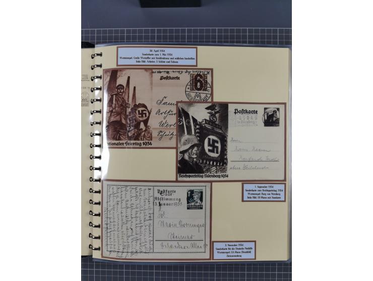 1924/45, umfangreiche ungebrauchte und gebrauchte Ganzsachen-Sammlung mit gezähnten Karten, Besonderheiten usw., dabei u.a. g