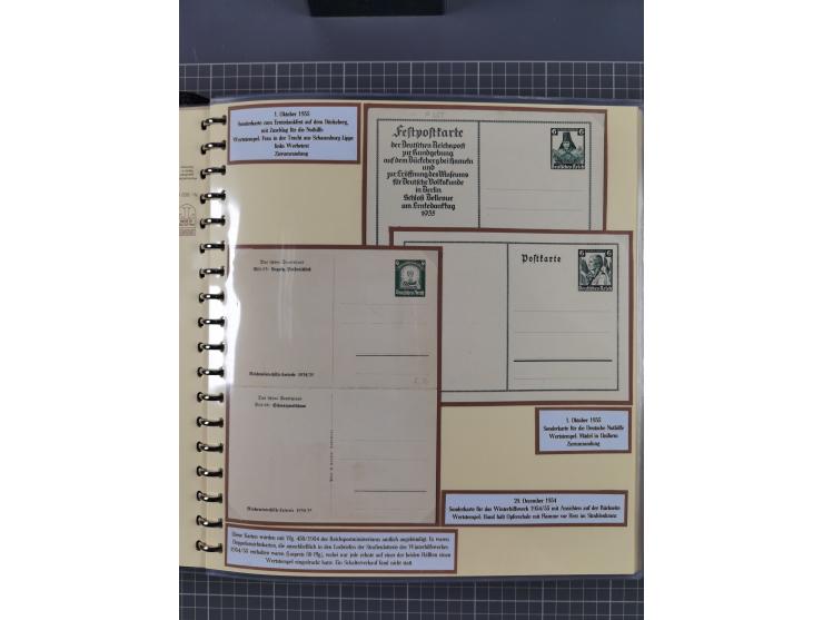 1924/45, umfangreiche ungebrauchte und gebrauchte Ganzsachen-Sammlung mit gezähnten Karten, Besonderheiten usw., dabei u.a. g