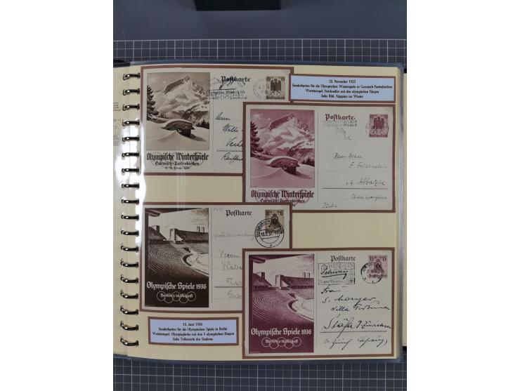 1924/45, umfangreiche ungebrauchte und gebrauchte Ganzsachen-Sammlung mit gezähnten Karten, Besonderheiten usw., dabei u.a. g