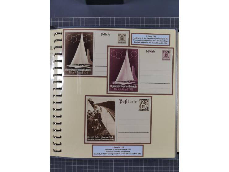 1924/45, umfangreiche ungebrauchte und gebrauchte Ganzsachen-Sammlung mit gezähnten Karten, Besonderheiten usw., dabei u.a. g