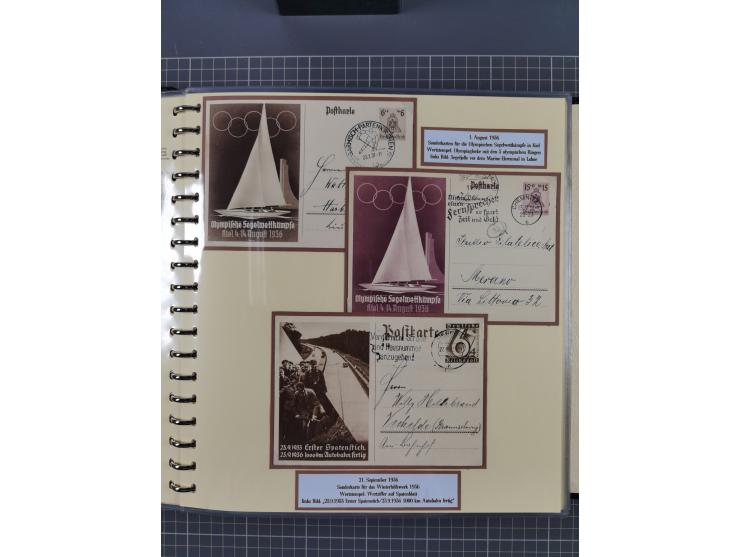 1924/45, umfangreiche ungebrauchte und gebrauchte Ganzsachen-Sammlung mit gezähnten Karten, Besonderheiten usw., dabei u.a. g