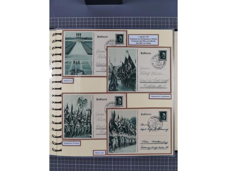 1924/45, umfangreiche ungebrauchte und gebrauchte Ganzsachen-Sammlung mit gezähnten Karten, Besonderheiten usw., dabei u.a. g