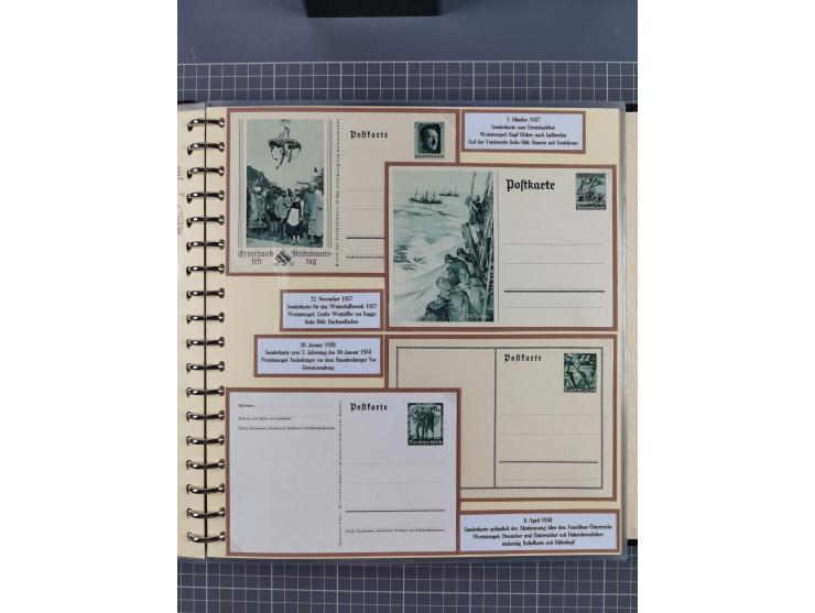 1924/45, umfangreiche ungebrauchte und gebrauchte Ganzsachen-Sammlung mit gezähnten Karten, Besonderheiten usw., dabei u.a. g