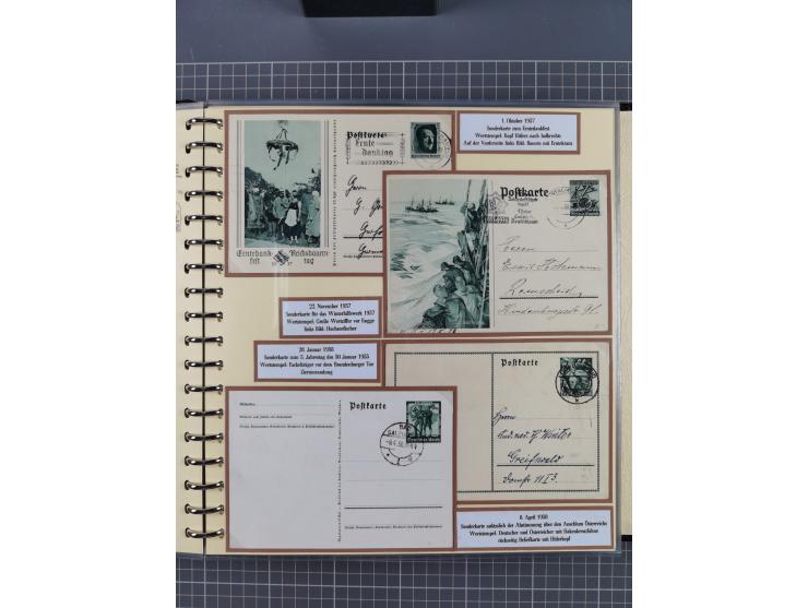 1924/45, umfangreiche ungebrauchte und gebrauchte Ganzsachen-Sammlung mit gezähnten Karten, Besonderheiten usw., dabei u.a. g