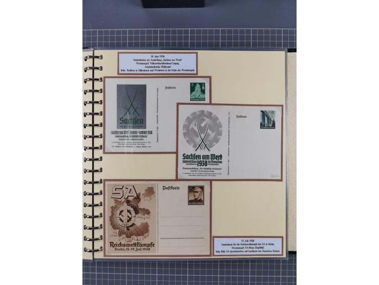 1924/45, umfangreiche ungebrauchte und gebrauchte Ganzsachen-Sammlung mit gezähnten Karten, Besonderheiten usw., dabei u.a. g