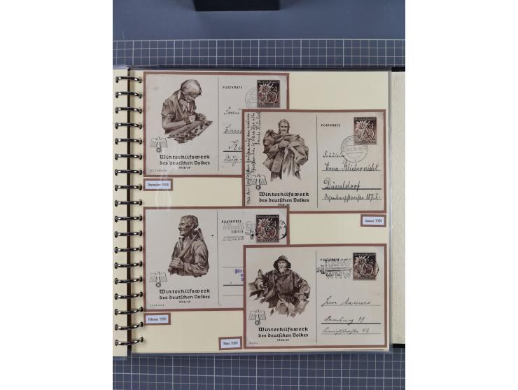 1924/45, umfangreiche ungebrauchte und gebrauchte Ganzsachen-Sammlung mit gezähnten Karten, Besonderheiten usw., dabei u.a. g