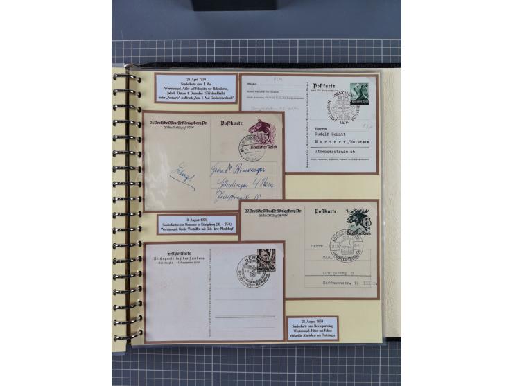 1924/45, umfangreiche ungebrauchte und gebrauchte Ganzsachen-Sammlung mit gezähnten Karten, Besonderheiten usw., dabei u.a. g
