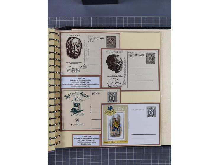 1924/45, umfangreiche ungebrauchte und gebrauchte Ganzsachen-Sammlung mit gezähnten Karten, Besonderheiten usw., dabei u.a. g