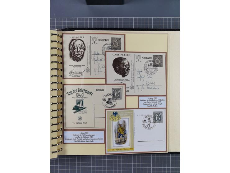 1924/45, umfangreiche ungebrauchte und gebrauchte Ganzsachen-Sammlung mit gezähnten Karten, Besonderheiten usw., dabei u.a. g