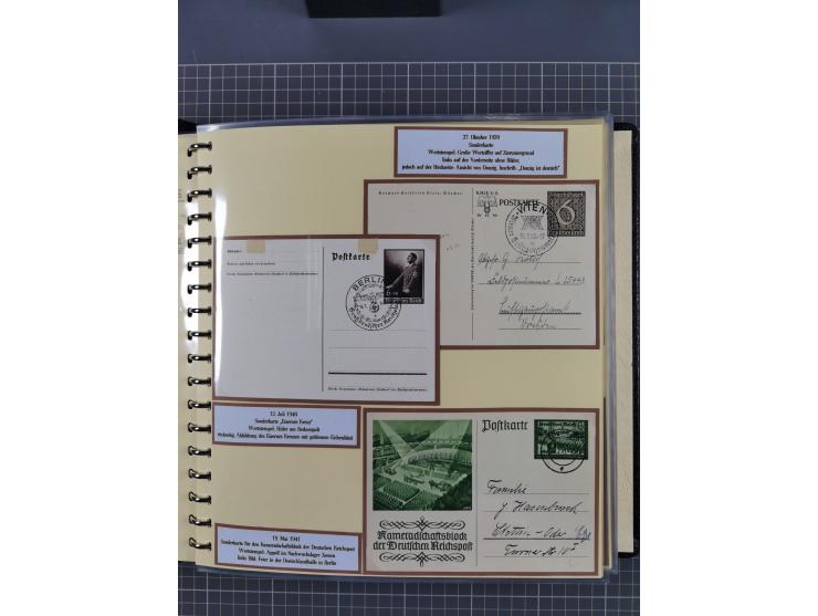 1924/45, umfangreiche ungebrauchte und gebrauchte Ganzsachen-Sammlung mit gezähnten Karten, Besonderheiten usw., dabei u.a. g