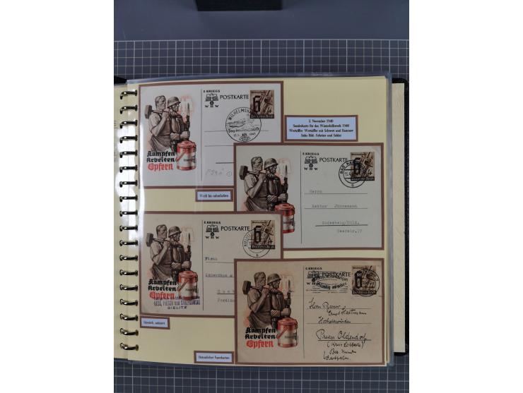 1924/45, umfangreiche ungebrauchte und gebrauchte Ganzsachen-Sammlung mit gezähnten Karten, Besonderheiten usw., dabei u.a. g