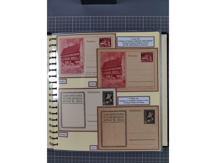 1924/45, umfangreiche ungebrauchte und gebrauchte Ganzsachen-Sammlung mit gezähnten Karten, Besonderheiten usw., dabei u.a. g