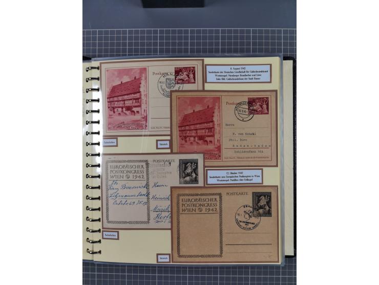 1924/45, umfangreiche ungebrauchte und gebrauchte Ganzsachen-Sammlung mit gezähnten Karten, Besonderheiten usw., dabei u.a. g