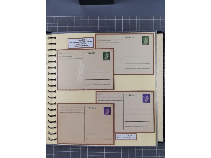 1924/45, umfangreiche ungebrauchte und gebrauchte Ganzsachen-Sammlung mit gezähnten Karten, Besonderheiten usw., dabei u.a. g