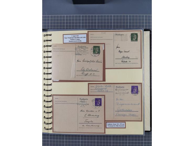 1924/45, umfangreiche ungebrauchte und gebrauchte Ganzsachen-Sammlung mit gezähnten Karten, Besonderheiten usw., dabei u.a. g