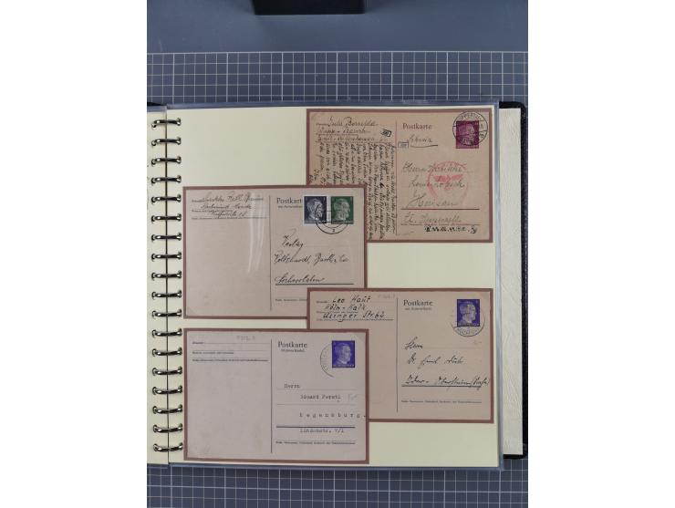 1924/45, umfangreiche ungebrauchte und gebrauchte Ganzsachen-Sammlung mit gezähnten Karten, Besonderheiten usw., dabei u.a. g