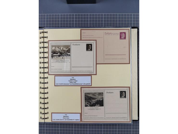 1924/45, umfangreiche ungebrauchte und gebrauchte Ganzsachen-Sammlung mit gezähnten Karten, Besonderheiten usw., dabei u.a. g