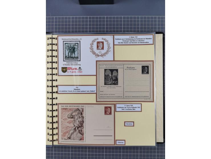 1924/45, umfangreiche ungebrauchte und gebrauchte Ganzsachen-Sammlung mit gezähnten Karten, Besonderheiten usw., dabei u.a. g