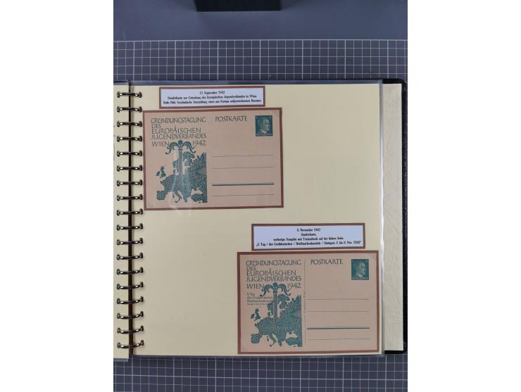 1924/45, umfangreiche ungebrauchte und gebrauchte Ganzsachen-Sammlung mit gezähnten Karten, Besonderheiten usw., dabei u.a. g