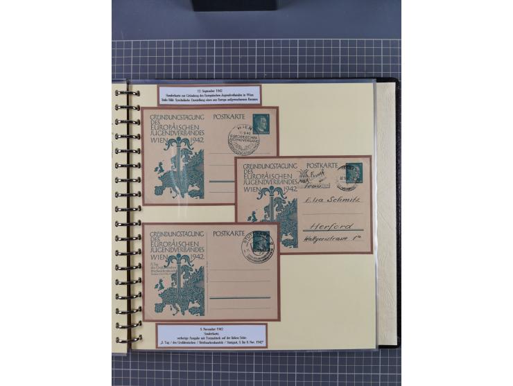 1924/45, umfangreiche ungebrauchte und gebrauchte Ganzsachen-Sammlung mit gezähnten Karten, Besonderheiten usw., dabei u.a. g