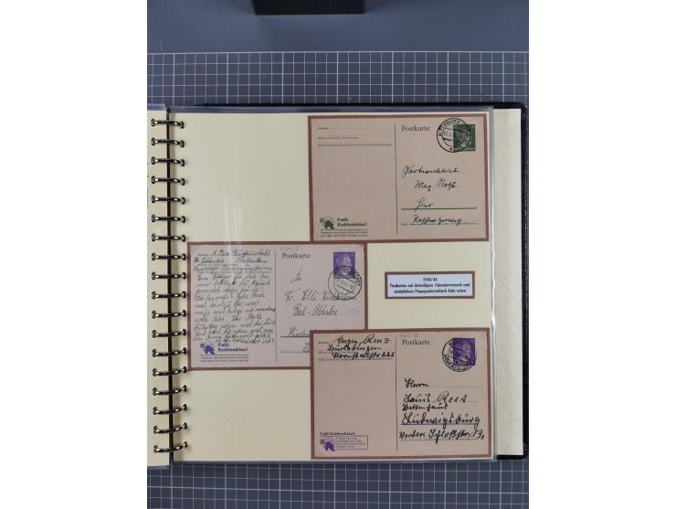 1924/45, umfangreiche ungebrauchte und gebrauchte Ganzsachen-Sammlung mit gezähnten Karten, Besonderheiten usw., dabei u.a. g