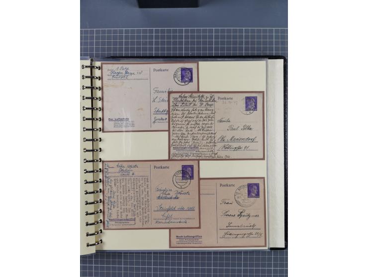 1924/45, umfangreiche ungebrauchte und gebrauchte Ganzsachen-Sammlung mit gezähnten Karten, Besonderheiten usw., dabei u.a. g