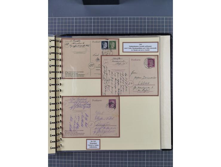 1924/45, umfangreiche ungebrauchte und gebrauchte Ganzsachen-Sammlung mit gezähnten Karten, Besonderheiten usw., dabei u.a. g